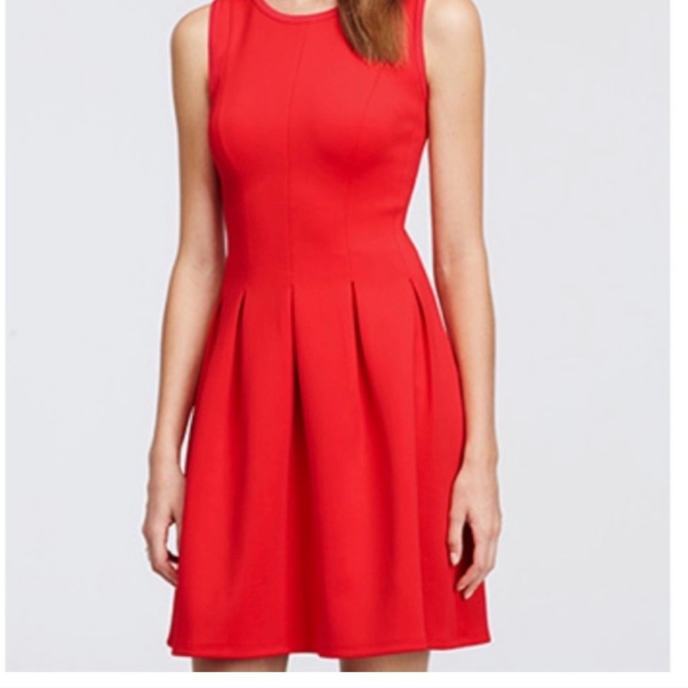 J CREW true red dress. Stretchy yet structured material. Scoop neck.